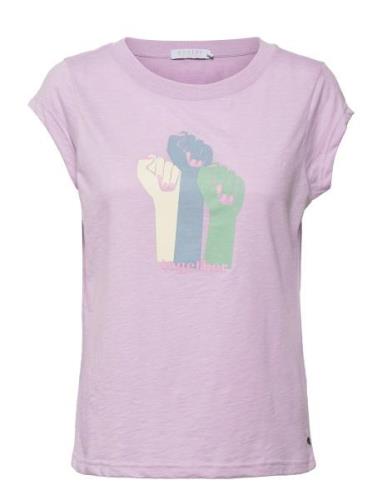 T-Shirt With Together Print Tops T-shirts & Tops Short-sleeved Purple ...