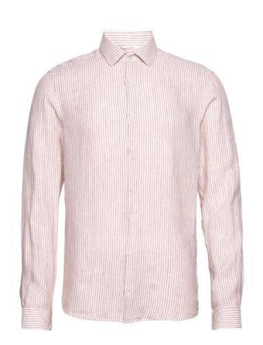 Linen Stripe Slim Shirt Tops Shirts Casual  Calvin Klein