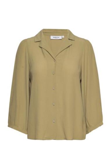 Mschgaliena Morocco 3/4 Shirt Tops Blouses Long-sleeved Khaki Green MS...