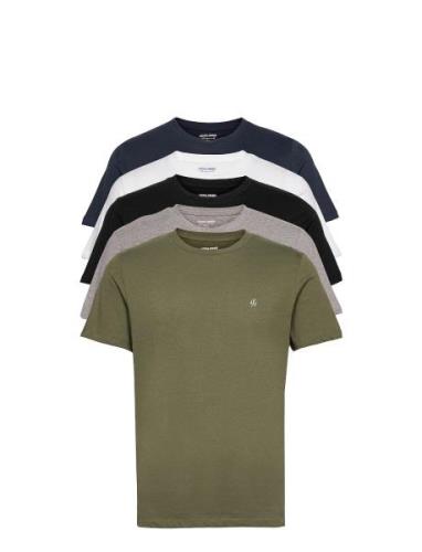 Jack & J S Jorjxj Tee Ss Crew Neck 5Pk Mp Noos Grön