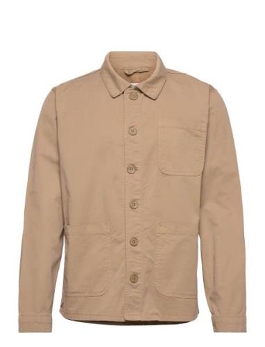 The Organic Workwear Jacket Tops Overshirts Beige By Garment Makers
