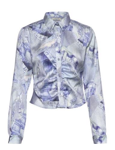 Shirt Tops Shirts Long-sleeved Blue Barbara Kristoffersen By Rosemunde