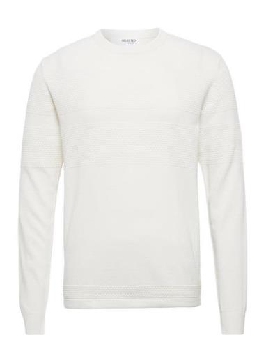 Slhmaine Ls Knit Crew Neck W Tops Knitwear Round Necks White Selected ...