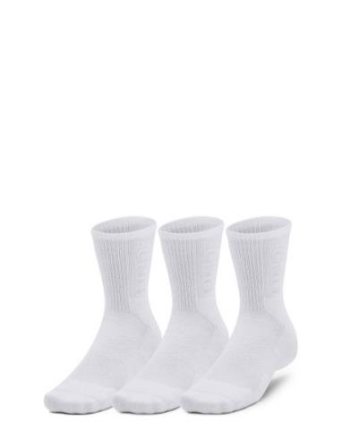 Ua 3-Maker 3Pk Mid-Crew Sport Socks Regular Socks White Under Armour