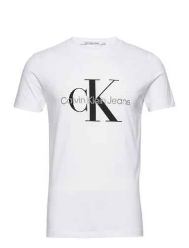 Core Monologo Slim Tee Tops T-shirts Short-sleeved White Calvin Klein ...