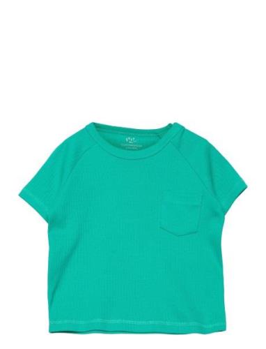 Rib Jersey T-Shirt W. Pocket Tops T-shirts Short-sleeved Green Copenha...