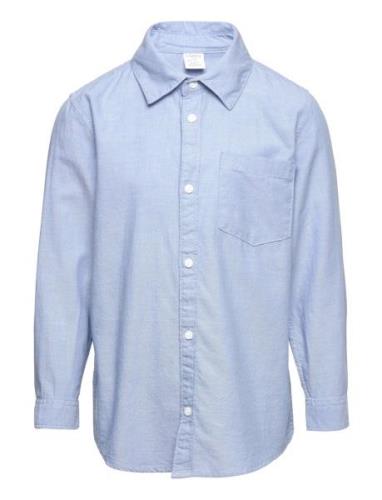 Shirt Preppy Oxford Tops Shirts Long-sleeved Shirts Blue Lindex