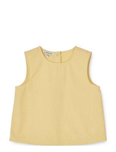 Delphia Top Tops T-shirts Sleeveless Yellow Liewood