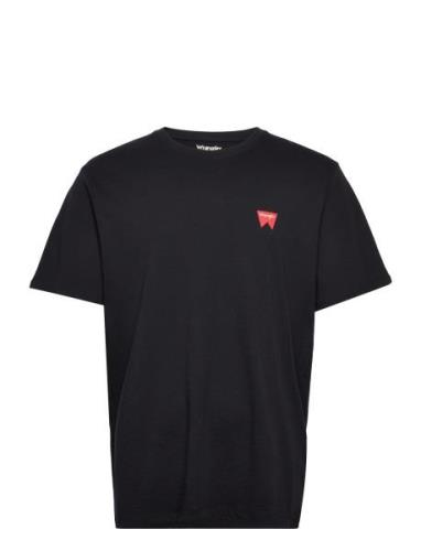 Sign Off Tee Tops T-shirts Short-sleeved Black Wrangler