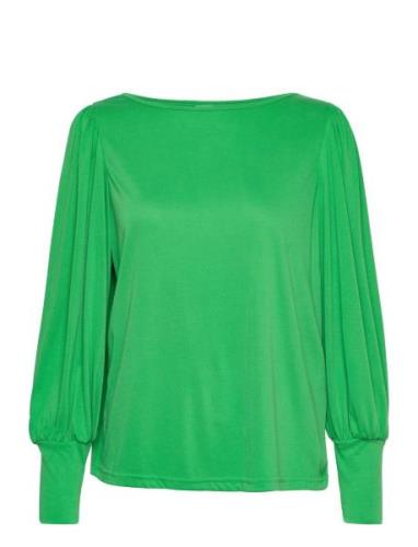 Nusofia Jersey Blouse Tops Blouses Long-sleeved Green Nümph