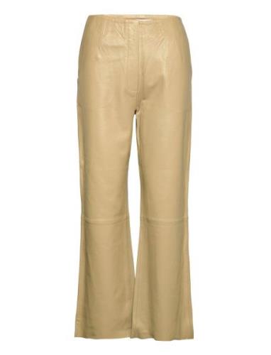 Jared - Lamb Think Bottoms Trousers Leather Leggings-Byxor Beige Day B...