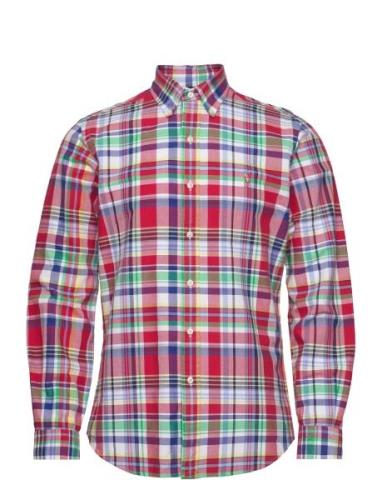 Custom Fit Plaid Oxford Shirt Tops Shirts Casual Red Polo Ralph Lauren