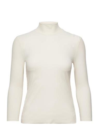 Smooth Polo Top Tops T-shirts & Tops Long-sleeved White Filippa K