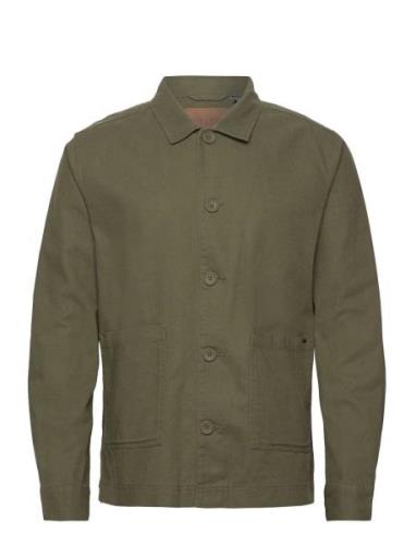 Onskier 0019 Cot Lin Overshirt Tops Overshirts Khaki Green ONLY & SONS