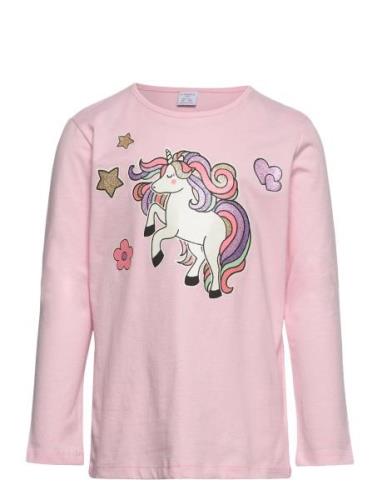 Top Unicorn Print Tops T-shirts Long-sleeved T-shirts Pink Lindex