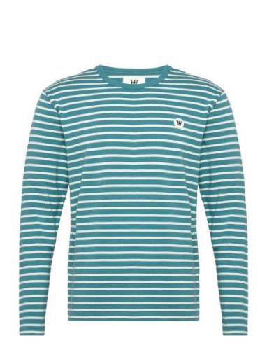 Mel Stripe Long Sleeve Gots Tops T-shirts Long-sleeved Blue Double A B...