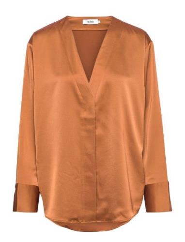 Mont Top Tops Blouses Long-sleeved Orange Stylein