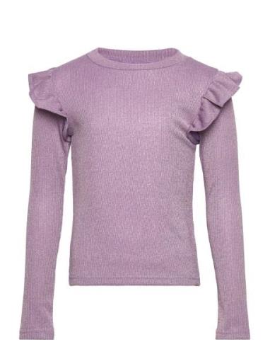 Tnfarah L_S Tee Tops T-shirts Long-sleeved T-shirts Purple The New