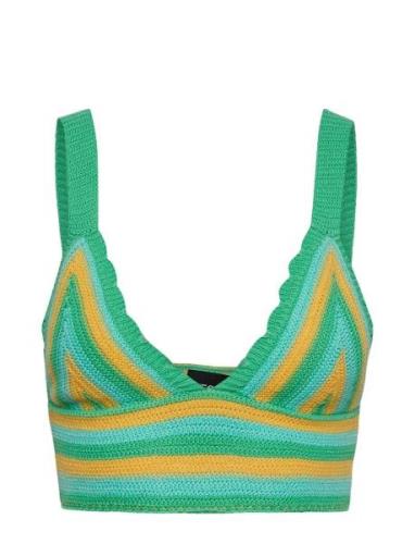 Pcbeddy Knit Bralette Bc Sww Tops Crop Tops Sleeveless Crop Tops Green...