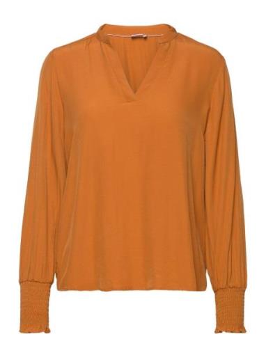 Nusofty New Blouse Tops Blouses Long-sleeved Orange Nümph