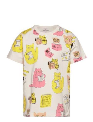 Mini Rodini Cats Aop Ss Tee Kräm