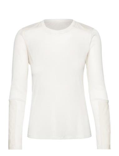 Mesh Wind Panel Long Sleeve Sport T-shirts & Tops Long-sleeved Beige R...