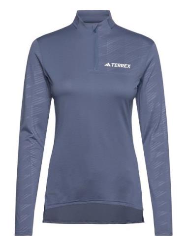 W Mt Half Zi Ls Sport Sweat-shirts & Hoodies Fleeces & Midlayers Blue ...