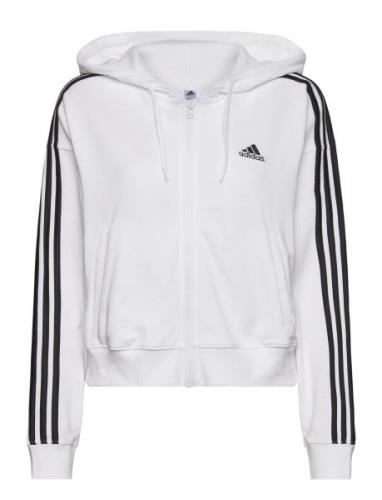 Essentials 3-Stripes French Terry Bomber Full-Zip Hoodie Sport Sweat-s...