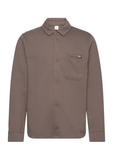Cl Wde Flc Overshirt Tops Overshirts Brown Reebok Classics