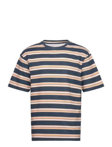 Dp Boxy Stripe T-Shirt Tops T-shirts Short-sleeved Navy Denim Project