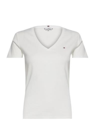 Slim Cody Rib V-Neck Ss Tops T-shirts & Tops Short-sleeved White Tommy...