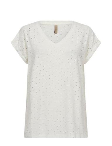Sc-Ingela Tops T-shirts & Tops Short-sleeved White Soyaconcept