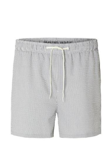 Selected Homme Slhcooper Seersucker Swimshorts W Blå