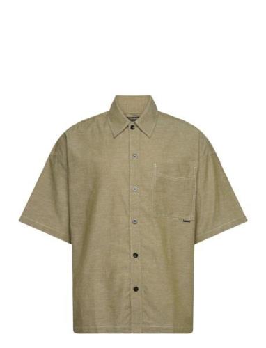 1 Pocket Boxy Shirt S\S Tops Shirts Short-sleeved Khaki Green G-Star R...