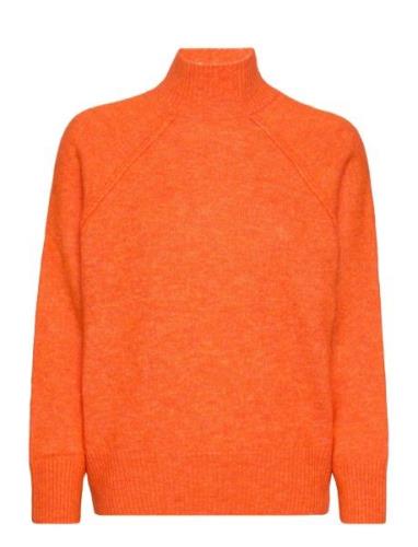 Turtleneck Sweater With Seams Tops Knitwear Turtleneck Orange Mango