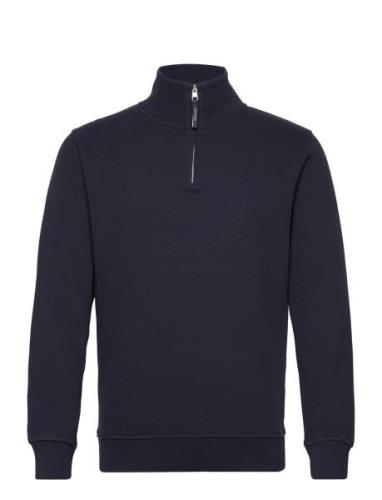 GANT Waffle Texture Half Zip Marinblå