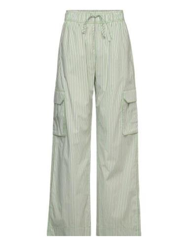 Fatuna, 1767 Poplin Stripes Bottoms Trousers Cargo Pants Green STINE G...