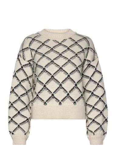 Selected Femme Slfolivia Ls Cropped Knit O-Neck Grå