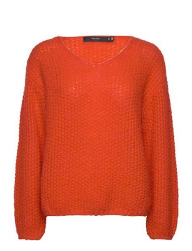 Vmerin Structure Ls V-Nk Pullover Ga Boo Tops Knitwear Jumpers Orange ...
