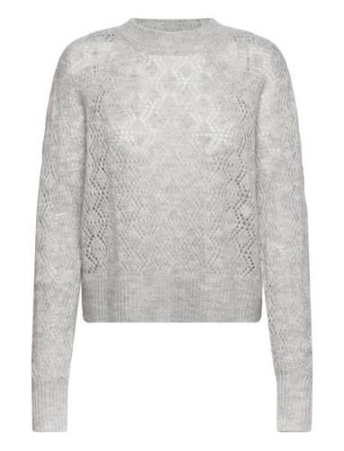 Carissapw Pu Tops Knitwear Jumpers Grey Part Two