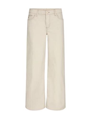 Reem Natural Jeans Bottoms Jeans Wide Beige MOS MOSH