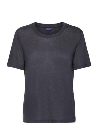 Rel Draped Ss T-Shirt Tops T-shirts & Tops Short-sleeved Blue GANT