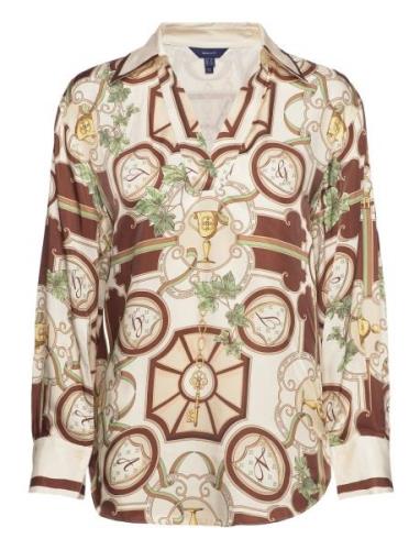 D1. American Luxe Blouse Tops Shirts Long-sleeved Multi/patterned GANT