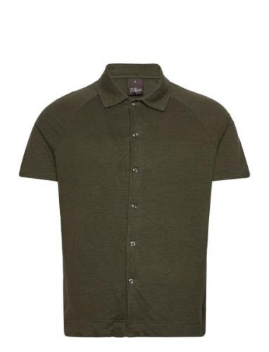 Albin Reg Shirt S-S Designers Shirts Short-sleeved Khaki Green Oscar J...