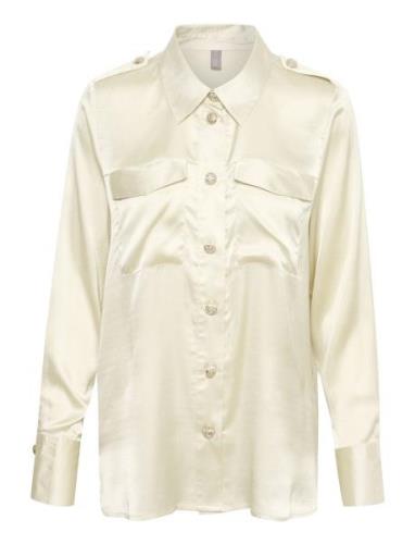 Cusanne Goldbutton Shirt Tops Shirts Long-sleeved Cream Culture
