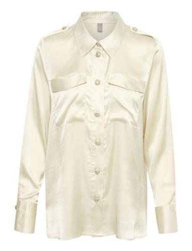 Culture Cusanne Goldbutton Shirt Kräm