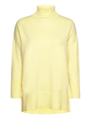 Bella Knit Blouse Tops Knitwear Turtleneck Yellow A-View