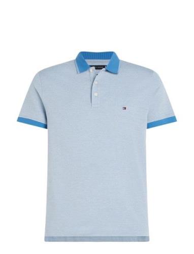 Mouline Tipped Slim Polo Tops Polos Short-sleeved Blue Tommy Hilfiger