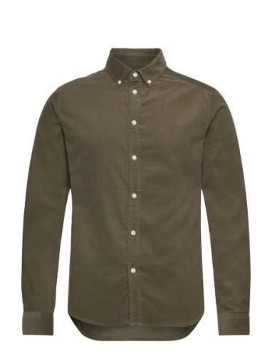 Christoph Corduroy Shirt Tops Shirts Casual Khaki Green Les Deux