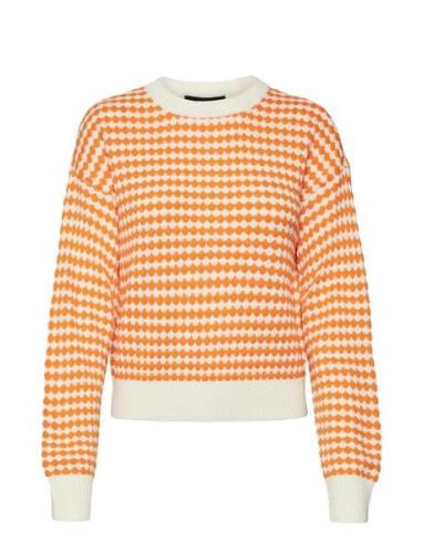 Vmgabi Ls O-Neck Pullover Ga Bf Tops Knitwear Jumpers Orange Vero Moda
